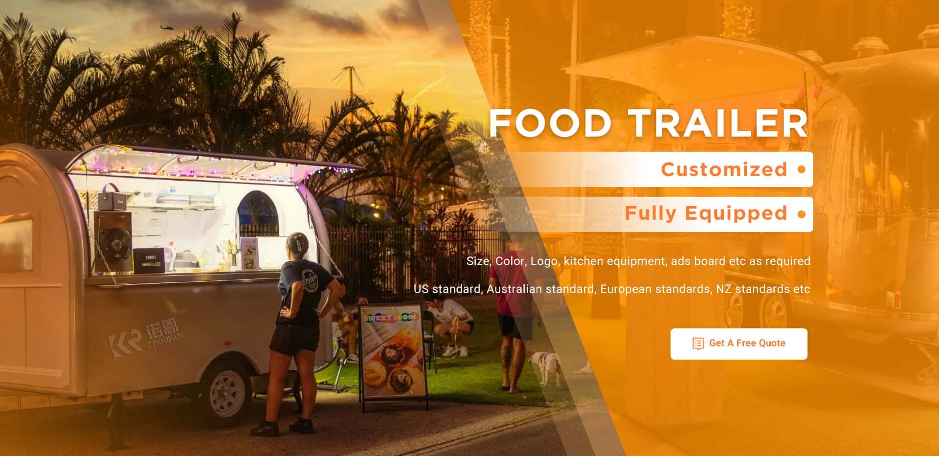 Round food trailer