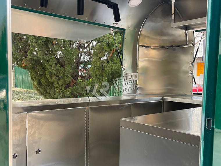 Custom Vegetarian Food Truck Airstream Style Food Trailer