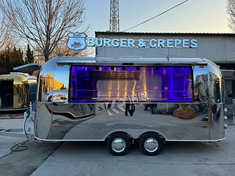 Burger Crepe Airstream Catering Trailer Food Truck With Lightbox