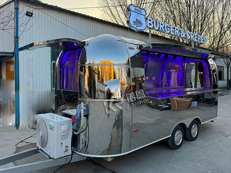 Burger Crepe Airstream Catering Trailer Food Truck With Lightbox