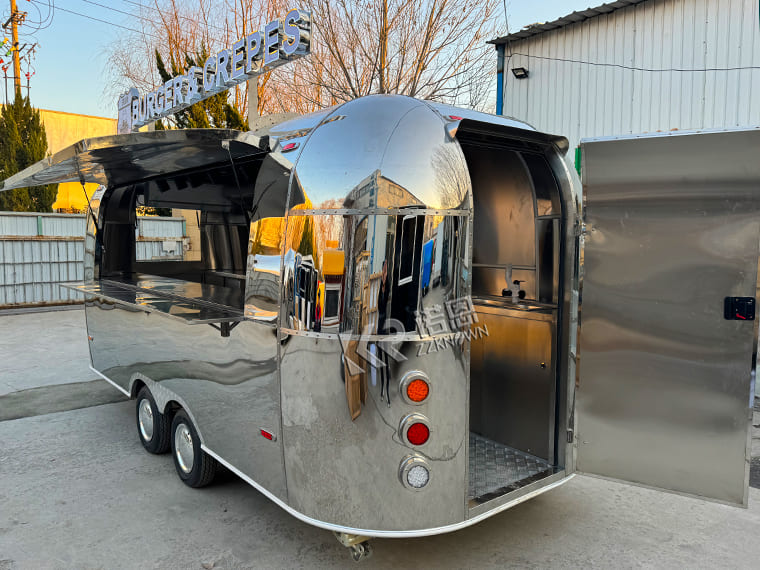 Burger Crepe Airstream Catering Trailer Food Truck With Lightbox