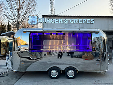 Burger Crepe Airstream Catering Trailer Food Truck With Lightbox