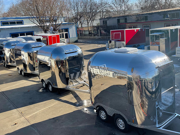 Stainless Steel Double Axles Small Airstream Food Truck