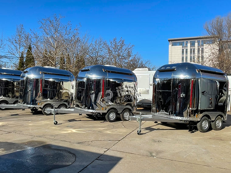 Stainless Steel Double Axles Small Airstream Food Truck