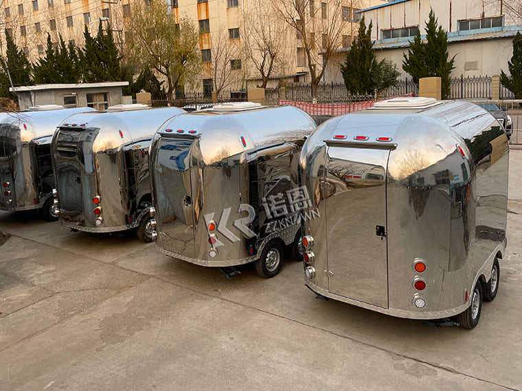 Stainless Steel Double Axles Small Airstream Food Truck