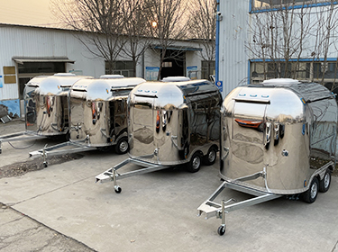 Stainless Steel Double Axles Small Airstream Food Truck