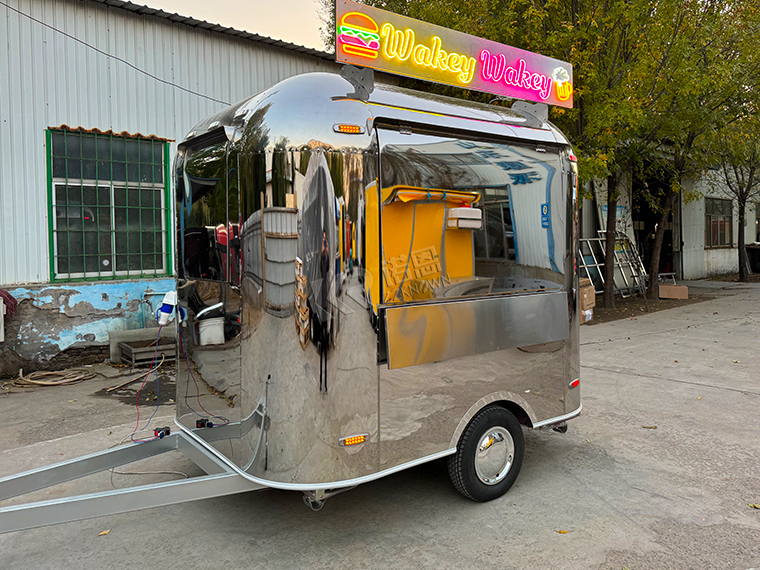 Mobile Airstream Food Van Concession Trailer With Lighted Sign