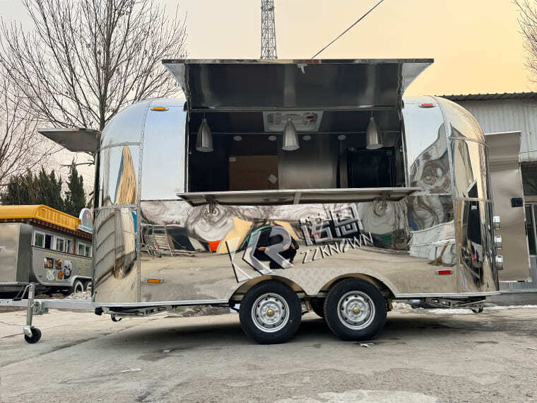 Stainless Steel Food Trailer Airstream Food Trucks For Weddings