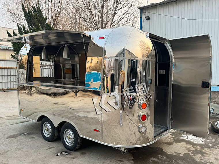 Stainless Steel Food Trailer Airstream Food Trucks For Weddings