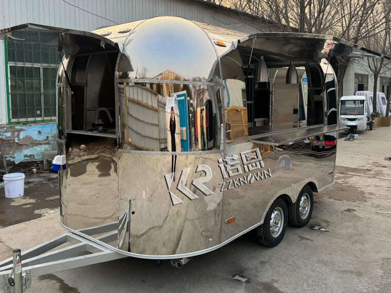 Stainless Steel Food Trailer Airstream Food Trucks For Weddings