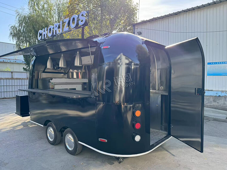 4m / 13.1ft Black Stainless Steel Spray Paint Airstream Chorizos Food Truck 