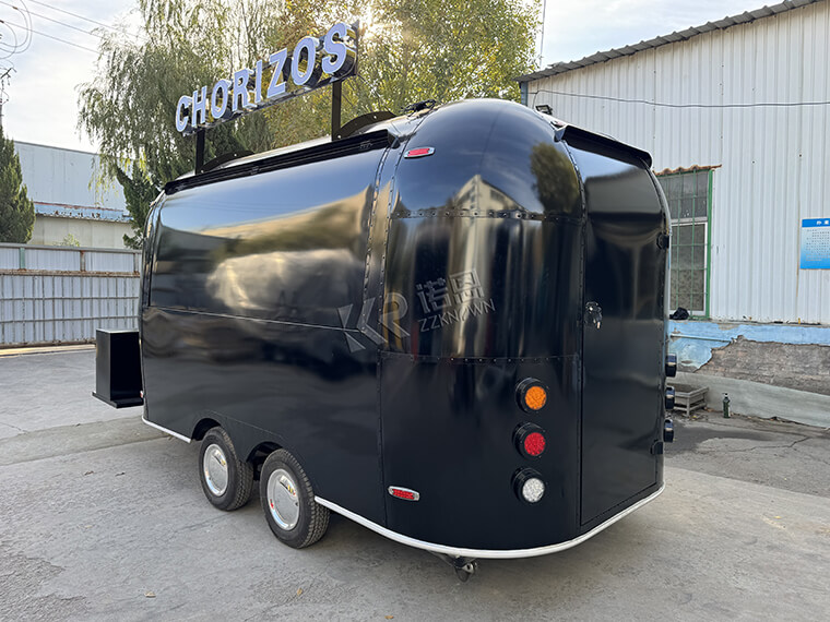 4m / 13.1ft Black Stainless Steel Spray Paint Airstream Chorizos Food Truck 