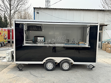 4m/13ft USA Standard Black Square Food Truck With Full Kitchen Equipment 