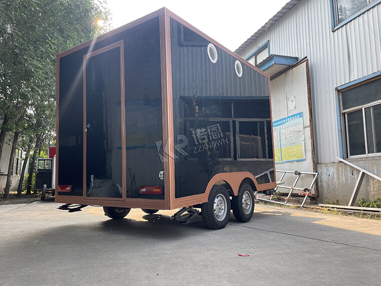 In-stock 3m/9.8ft black food truck trailer for sale with awning