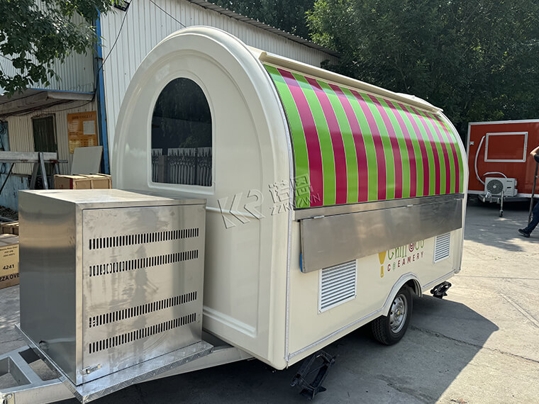 Hot Dog Food Cart Coffee Small Ice Cream Food Trailer With Fried Ice Machine