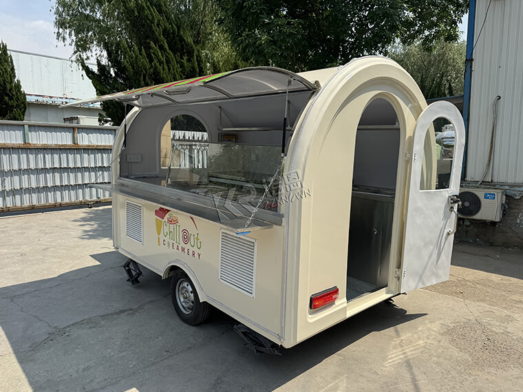 Hot Dog Food Cart Coffee Small Ice Cream Food Trailer With Fried Ice Machine