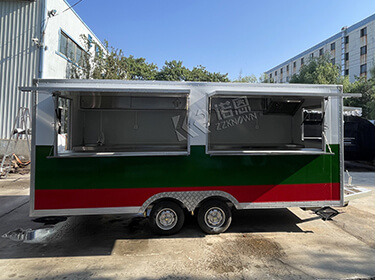 Customized Multi-Color Fully Equipped Mobile Food Truck Trailer 