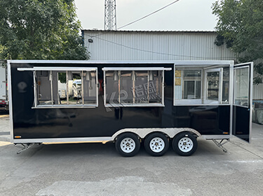 New Model Vending Food Trailer, Half Closed Half Open Rear