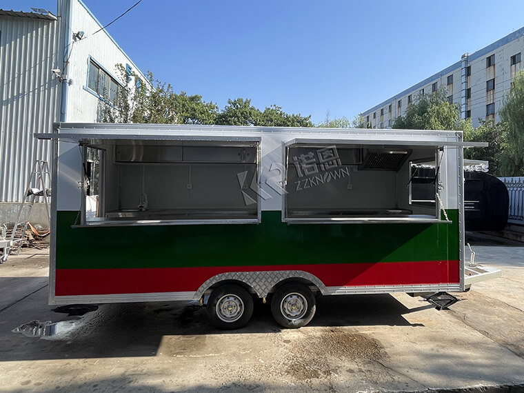 Customized Multi-Color Fully Equipped Mobile Food Truck Trailer 