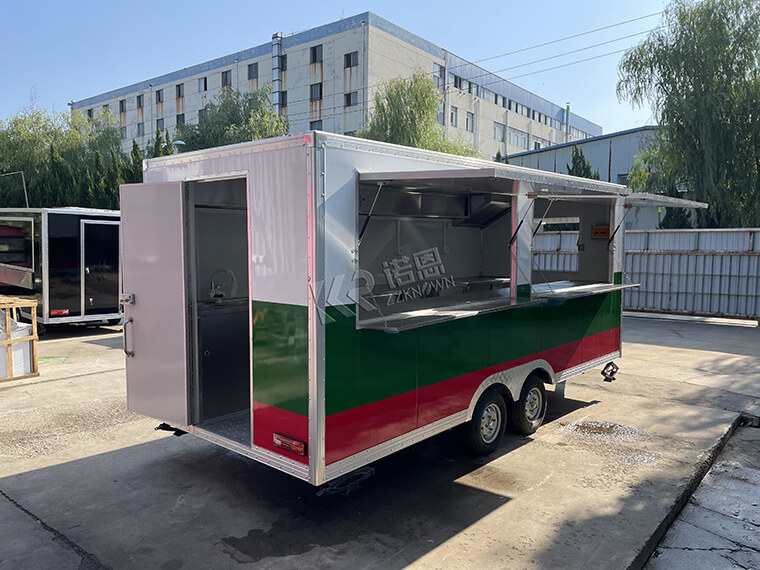 Customized Multi-Color Fully Equipped Mobile Food Truck Trailer 