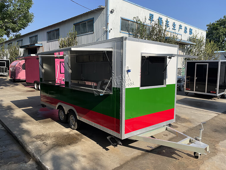 Customized Multi-Color Fully Equipped Mobile Food Truck Trailer 