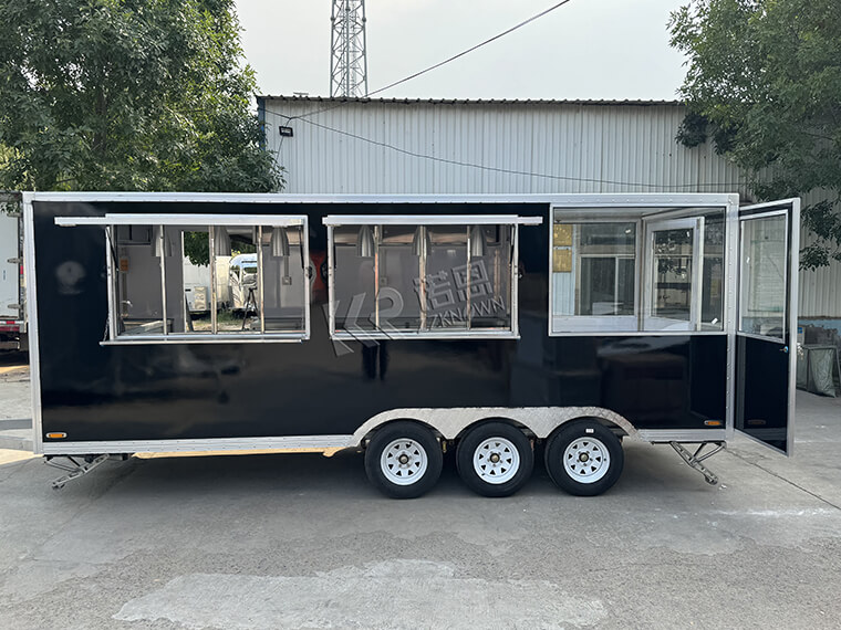 New Model Vending Food Trailer, Half Closed Half Open Rear