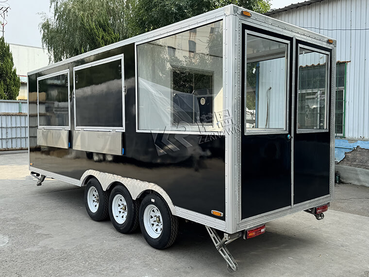 New Model Vending Food Trailer, Half Closed Half Open Rear