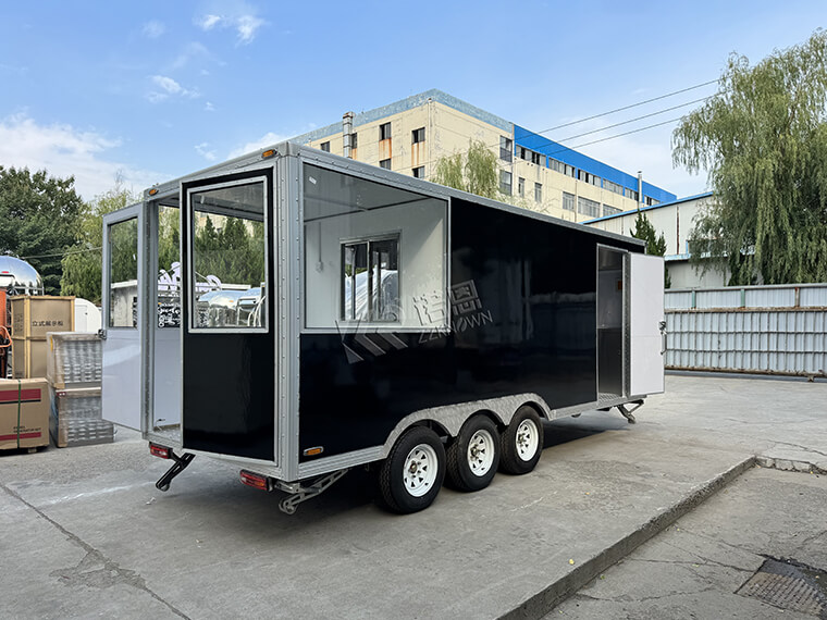 New Model Vending Food Trailer, Half Closed Half Open Rear