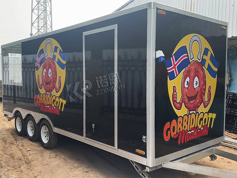 New Model Vending Food Trailer, Half Closed Half Open Rear