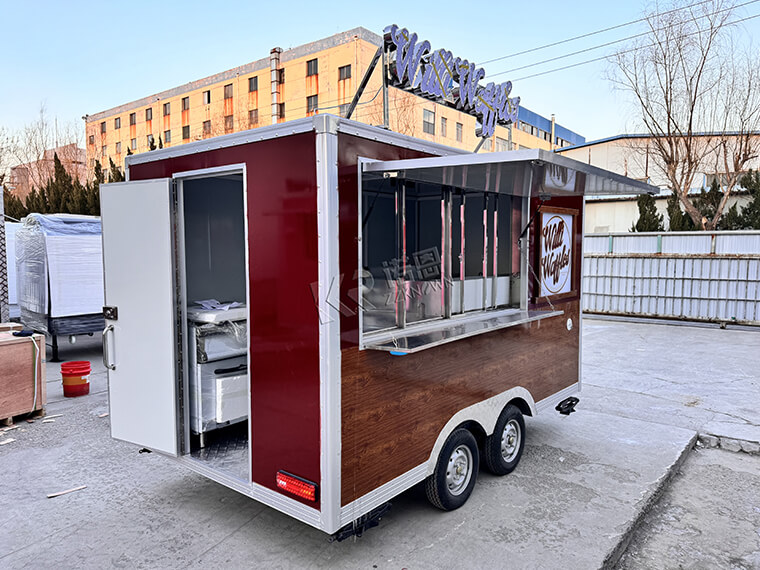 3.5m / 10.5ft Customized square food trailer for sale with light plate and logo