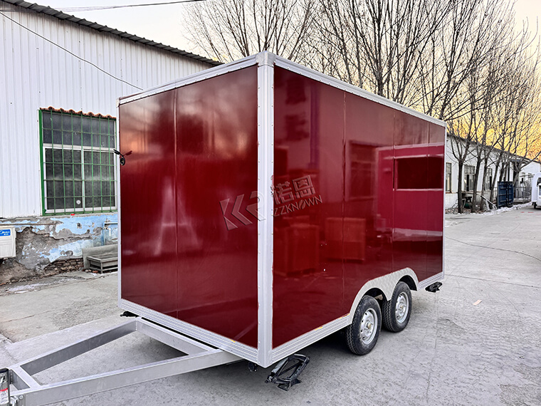 3.5m / 10.5ft Customized square food trailer for sale with light plate and logo