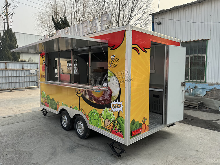 4m / 13.1ft customized square food truck with full car logo