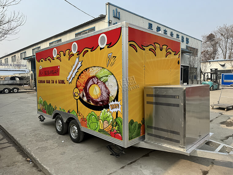 4m / 13.1ft customized square food truck with full car logo